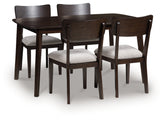Prime Furniture - Ashley Furniture - Mallenette Dining Table and 4 Chairs (Set of 5) - Dining Room Table Set (5/CN) / Merlot - PCD607-225